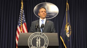 Kentucky Republican Gov. Matt Bevin announced he had called the state legislature back in session to vote on the state's troubled pension system, Monday, Dec. 17, 2018, in Frankfort, Ky.