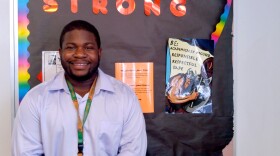 Vernon White Jr. teaches 6th grade social studies at McLane Middle School in Brandon, Fla. (Cathy Carter/WUSF)