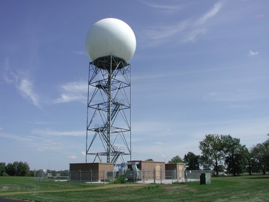 National Weather Service Quad Cities WSFO Doppler Radar installation in Davenport, Iowa.