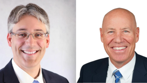 Democratic State Senator Mike Halpin (left) is being challenged by Republican Brad Beekman.