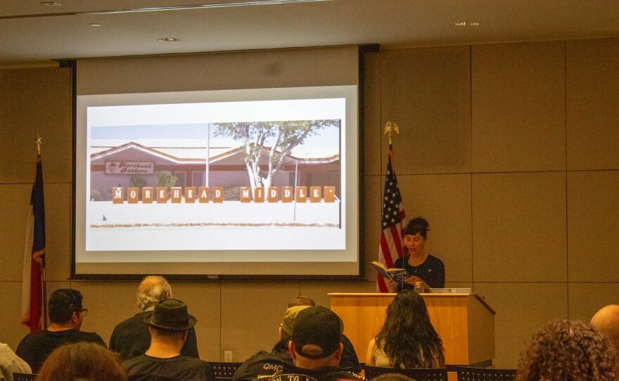At the end of her talk, Tara López read from her book Chuco Punk: Sonic Insurgency in El Paso.