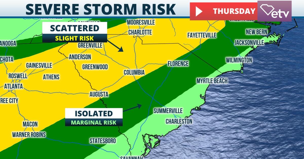 Widespread Severe Storms Possible Thursday South Carolina Public Radio