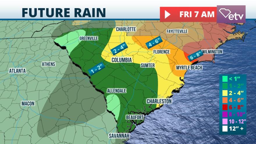 Rainfall Forecast until 7 AM Friday