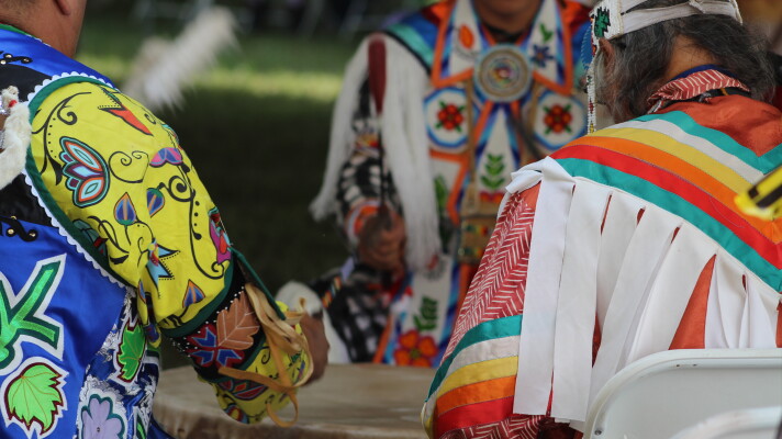 Invited drum group Young Kingbird during the 18th Annual Sanford Health Powwow.