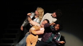 Cast members of Yippee Ki-Yay Merry Christmas! A Die Hard Musical Parody at The Laboratory Theater of Florida.