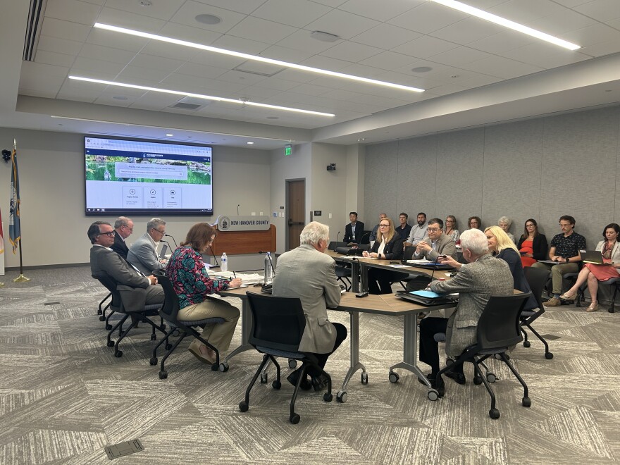 New Hanover County commissioners during the Thursday, August 28, 2025 agenda review meeting.