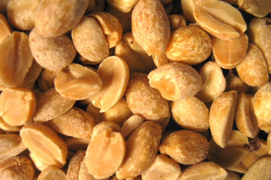 Shaking a jar of peanuts causes the larger pieces to come to the top. (Wikimedia Commons)