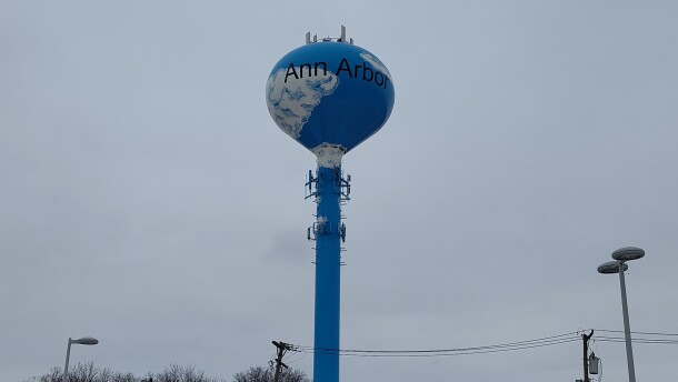 Ann Arbor water tower.