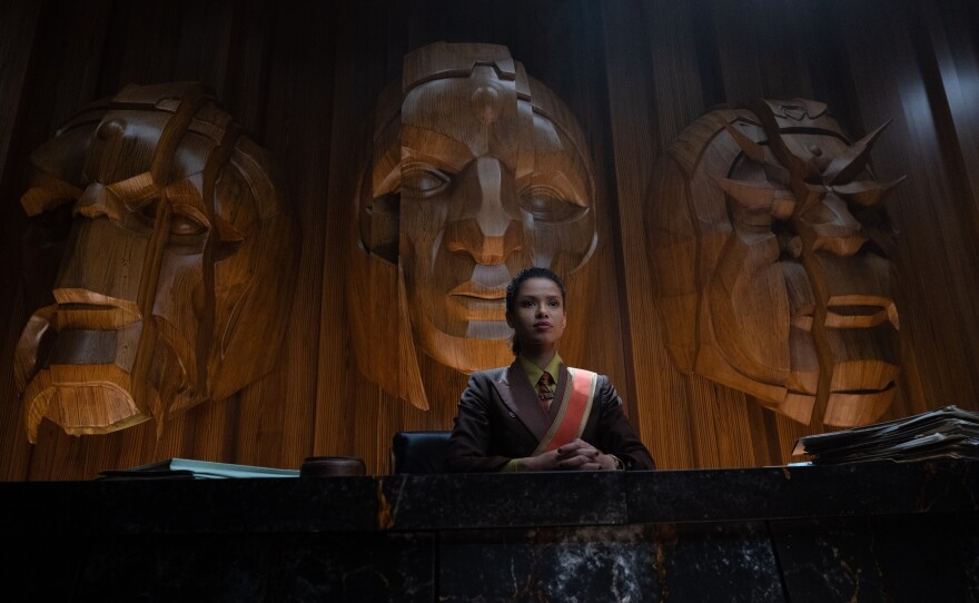 Gugu Mbatha-Raw is a welcome presence as Judge Renslayer in <em>Loki.</em>