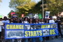 North Carolina A&T State University Students march to the polls for the second time this month on Thursday, Oct. 22.