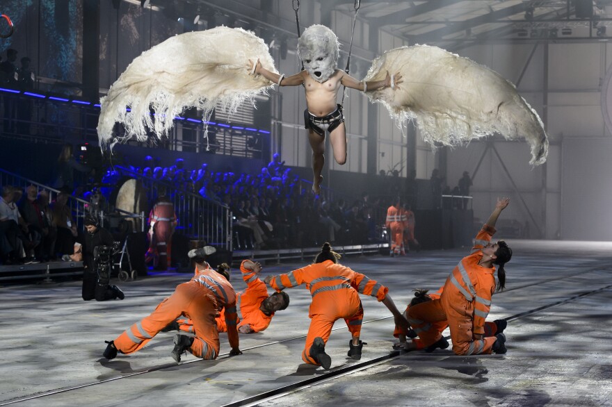 The 35.4-mile Gotthard Base Tunnel is the world's longest railway tunnel. Dancers performed at Wednesday's opening ceremony.