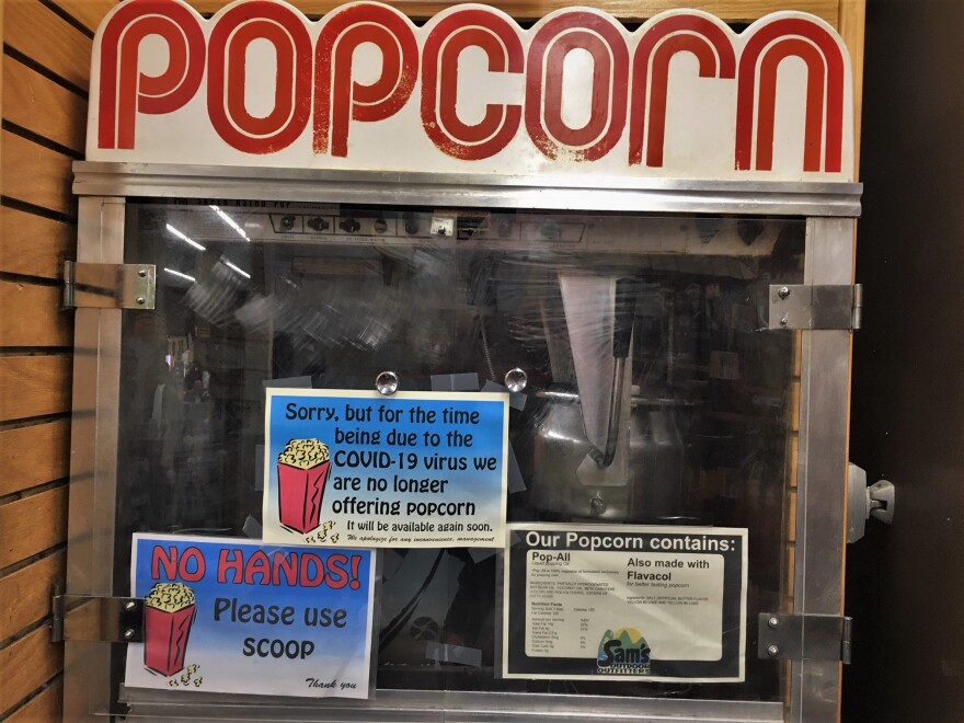 Popcorn machine, closed due to COVID-19