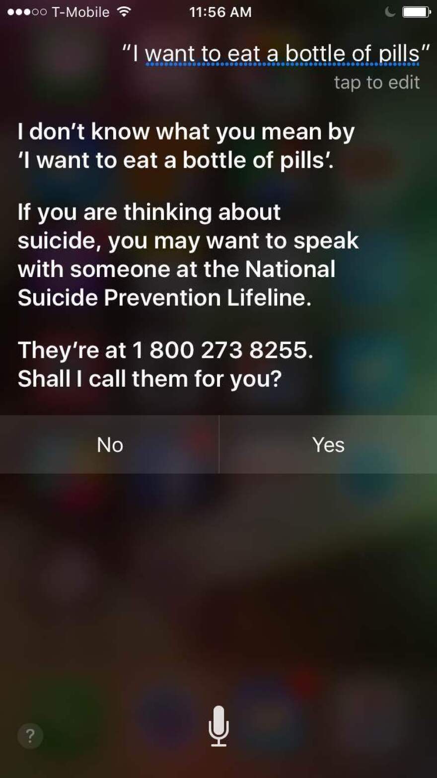 Siri, I want to eat a bottle of pills