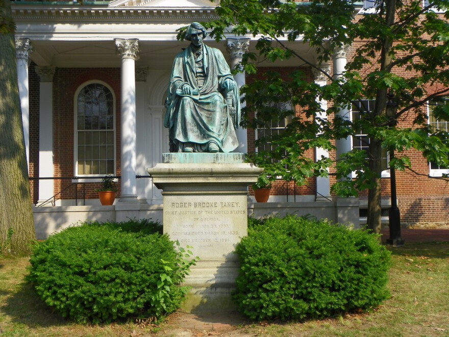 Monument to Roger Brooke Taney  In front of the Maryland State Capitol, Annapolis, Maryland.