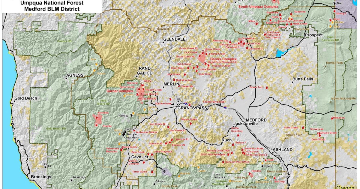 Worth A Thousand Words Or More Southern Oregon Fire Map Jefferson Public Radio Medford Oregon Area Fires 2022 Map