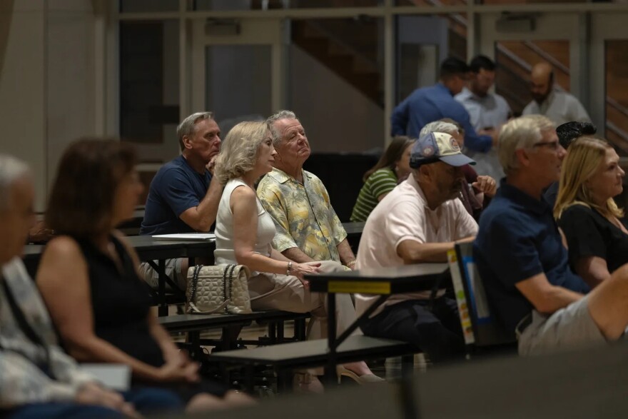 Residents attend a community meeting hosted by Assemblymember Josh Hoover in Folsom on Sept. 19, 2023.