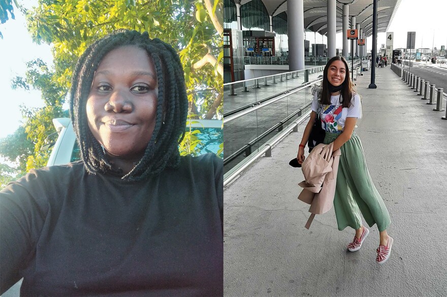 Two teen activists spoke at last week's Generation Equality Forum in Paris: Yande Banda, left, a 17-year-old from Lusaka, Zambia, and Selin Ozunaldim, 18, from Istanbul. The girls were not happy about the time allotted for their remarks at the forum.