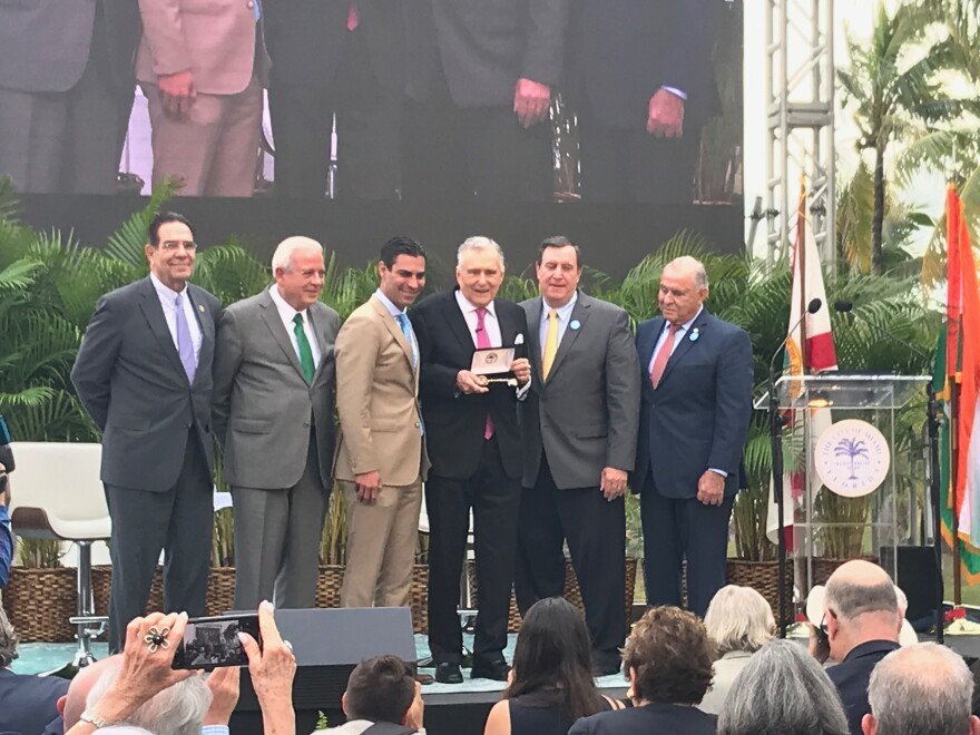 Former Miami Mayor Maurice FerrÃ© received a key to the city on Thursday at a ceremony renaming Museum Park after him.