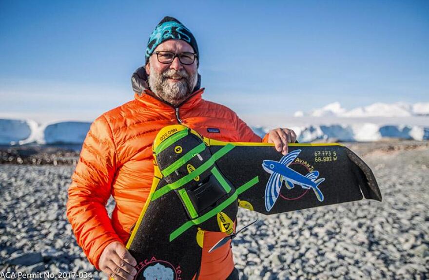 Dave Johnston with a drone.