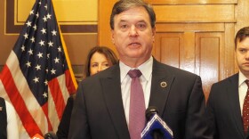Indiana Attorney General Todd Rokita backs an immigration bill on Thursday, Feb. 19, 2026.