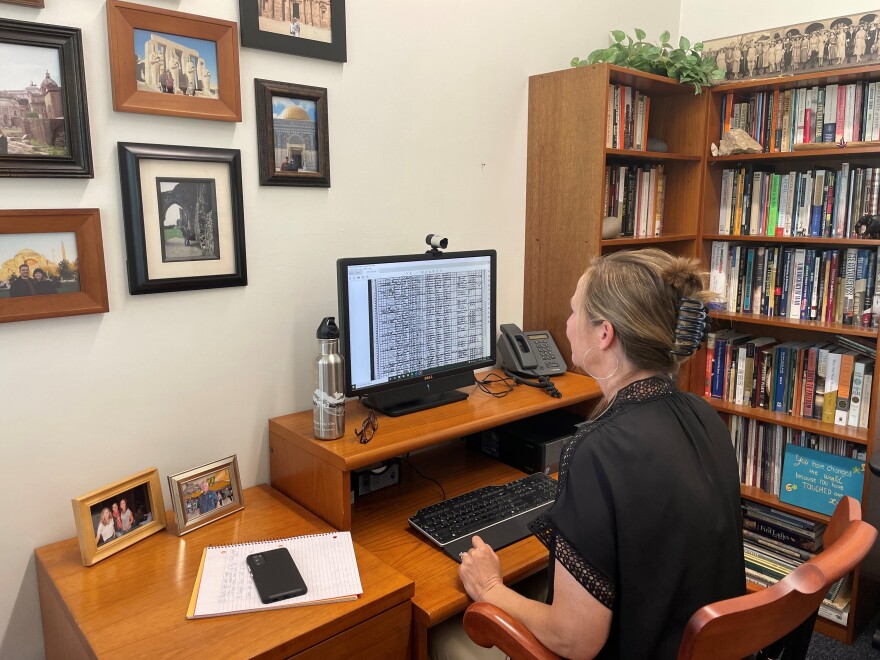 Patty Colman, a history professor at Moorpark College, studies census records from 1900. She started studying these records for a project on early settlers in the Santa Monica Mountains.