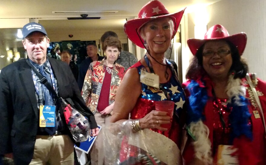 Energized delegates return from the convention night.