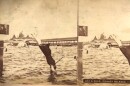 "Lady diving — Coney Island."