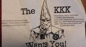 In the week since the Charleston church shooting, fliers advocating for the Ku Klux Klan, paired with candy and bigoted screeds, have turned up on lawns throughout the U.S., including this one in Rockdale County, Ga.