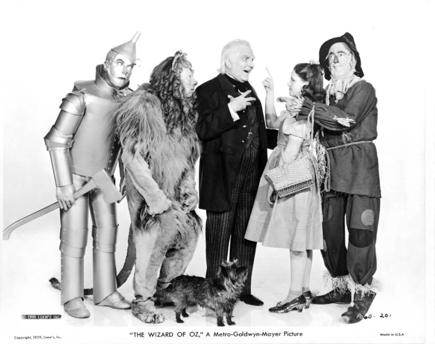 Publicity still showing main characters from 1939 version of 'The Wizard of Oz.'