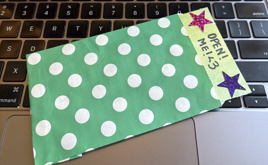 Xcaret's attempt at writing a love letter for a stranger to find.