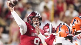 Indiana quarterback Connor Bazelak throws against Illinois in the season opener.