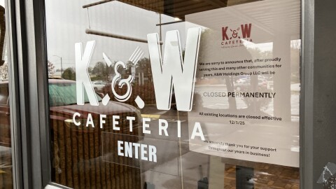 K&W front door sign reads "closed permanently."