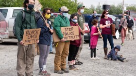 Community members gathered at the Yupiit Piciryarait Cultural Center in solidarity with the Black Lives Matter movement in the wake of the murder of George Floyd in Bethel, Alaska on June 2, 2020.