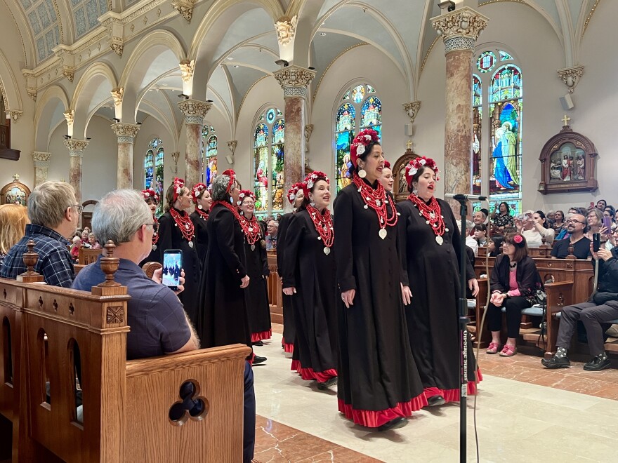 Kitka enters the UIW Motherhouse Chapel.