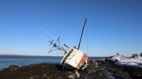 A fishing trawler, Tara Lynn II, ran aground in Cape Elizabeth, Maine, early Saturday morning Jan. 13, 2024, spilling 500 gallons of oil and scattering debris across the rocks of Trundy Point.