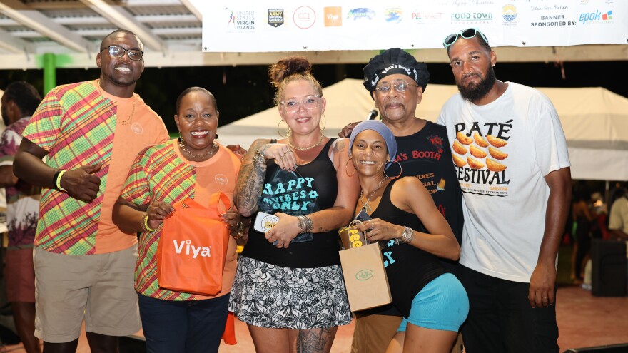 Pictured left to right: Julius “The Chef” Jackson, Jennifer Matarangas-King, Tamarah Gilbert-Lezama and Ce-Ce Marie Sanes - representing the Landing Beach Bar, Hector “Speedy” Gonzalez, Sean Tutien