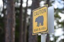 Road sign says: Caution - Bear in area