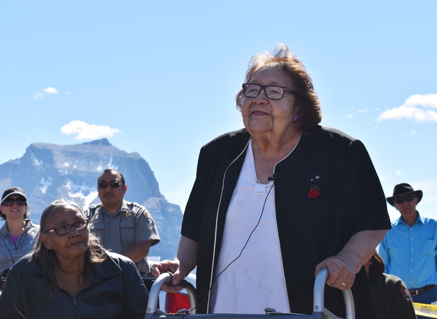 Joy “Skeet” Wagner is the oldest living female relative of Francis Guardipee, the first Blackfeet tribal member to serve as a National park Ranger. She told a story from her childhood about going to camp with Guardipee in Two Medicine.