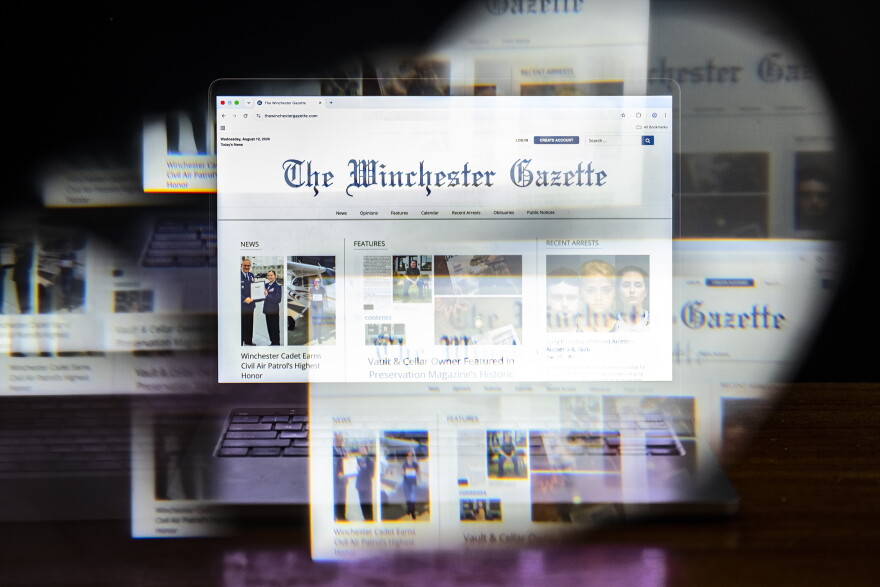 The Winchester Gazette launched its website in August 2023. Questions about its owners and journalism have persisted ever since. Photo illustration