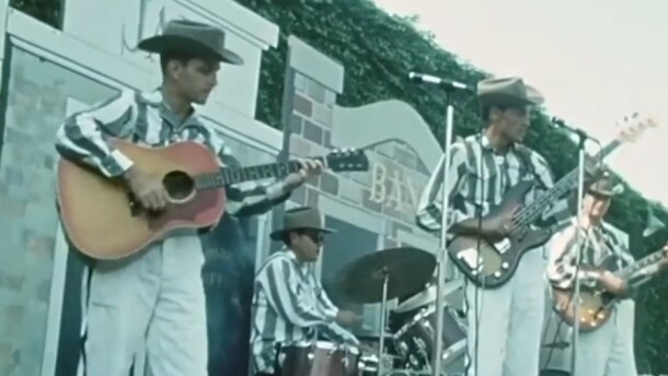 A band of Texas prisoners performs at the Huntsville Prison Rodeo