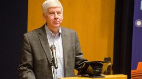 Rick snyder at a podium