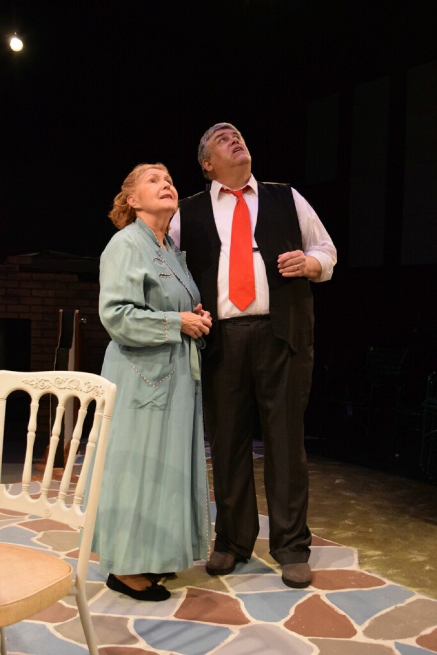 Helen Engelbrecht and Paul Gordon performing as 'Linda and Willy Loman' in "Death of a Salesman" at Corn Stock Theatre