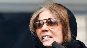FILE - Feminist Gloria Steinem speaks at a rally organized by Women's March NYC in New York on Jan. 19, 2019.
