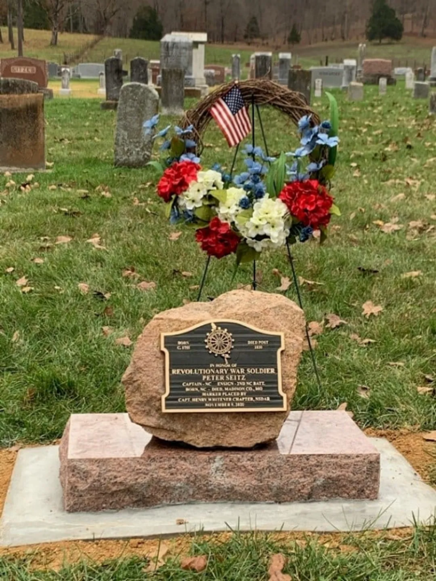 Peter Sitze NSDAR Grave Marker, Moore's Chapel Cemetery, Marquand, Missouri