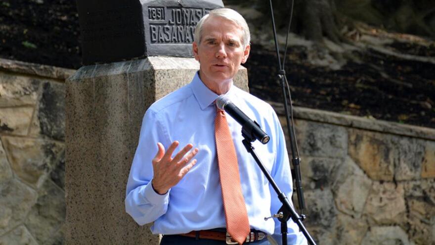 Sen. Rob Portman speaks at an event in Cleveland in September 2016.