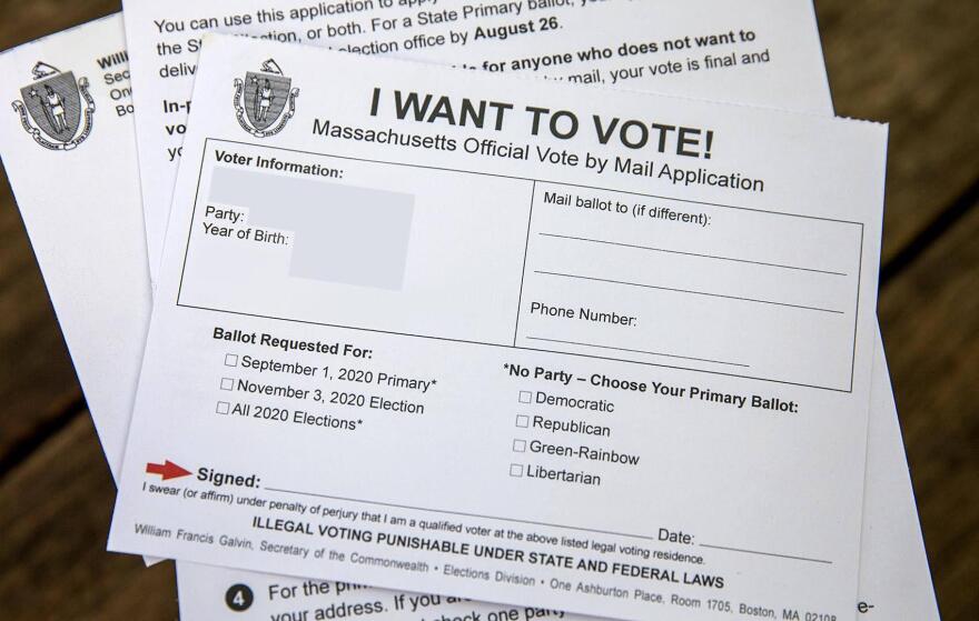 A Massachusetts vote-by-mail application.