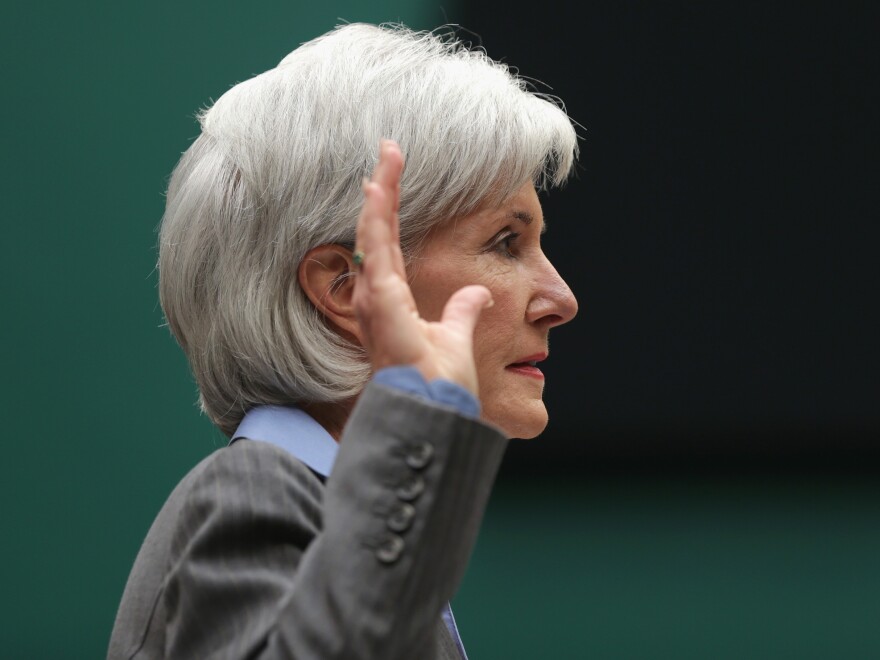 Health and Human Services Secretary Kathleen Sebelius as she was sworn in prior to the House Energy and Commerce Committee hearing Wednesday.