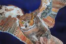 Cheryl Renee Long, "Great Horned Owl," watercolor