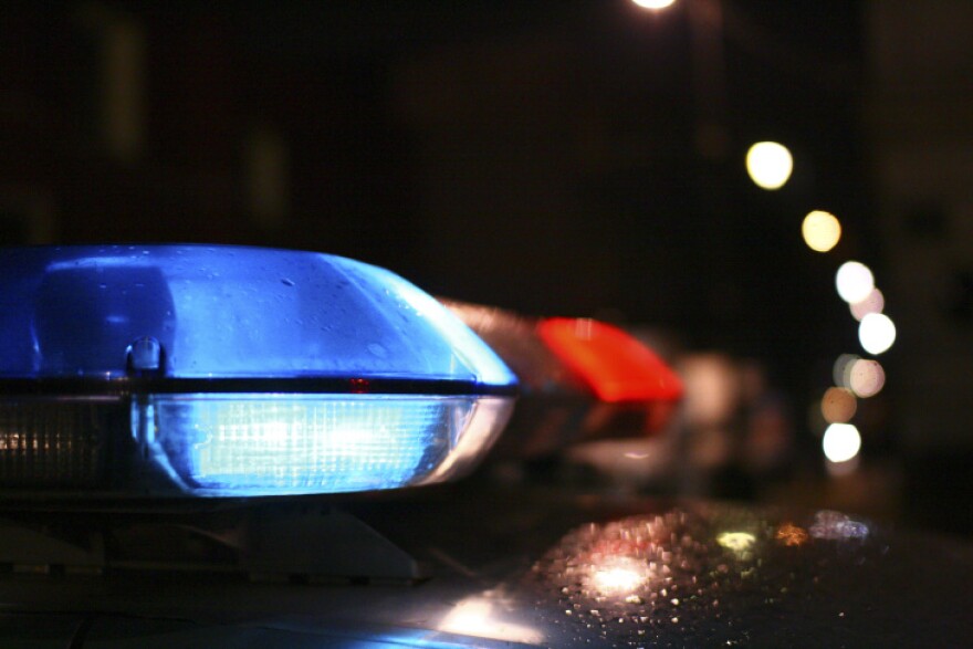 A picture of lights on a police car.