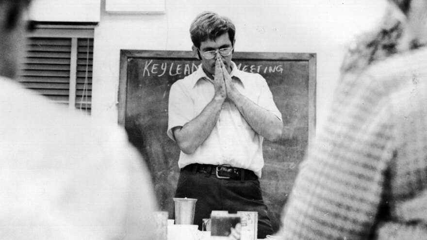 Newt Gingrich is shown teaching a class at West Georgia College (now known as the University of West Georgia) in the 1970s. As a politician, he has long stressed his background as a scholar. 